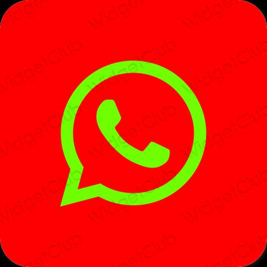 Thẩm mỹ màu đỏ WhatsApp biểu tượng ứng dụng