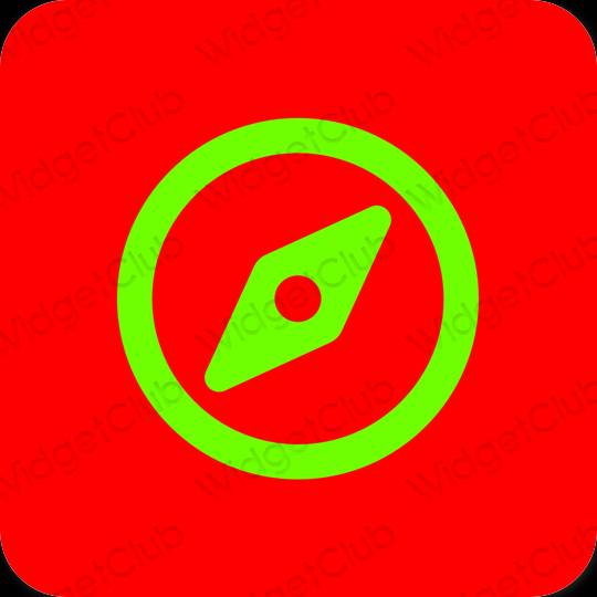 Estetis merah Safari ikon aplikasi