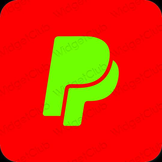 Estetisk röd Paypal app ikoner