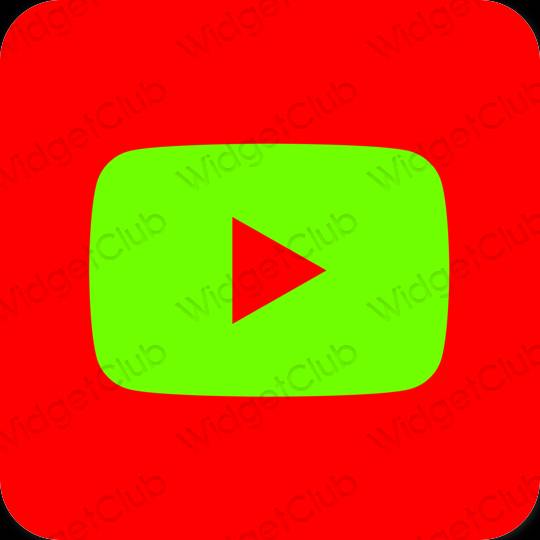 Estetické červená Youtube ikony aplikácií