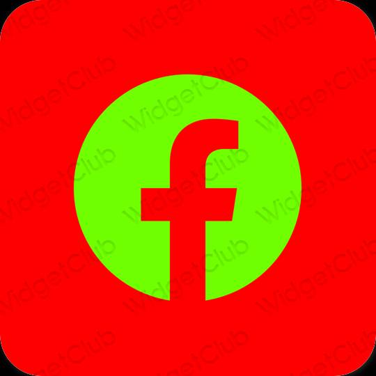 Estetické červená Facebook ikony aplikácií