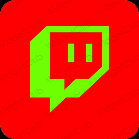 Estetico rosso Twitch icone dell'app