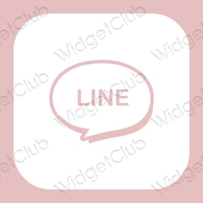 Æstetisk lyserød LINE app ikoner