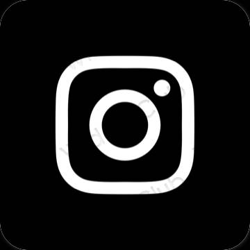 Esthétique noir Instagram icônes d'application