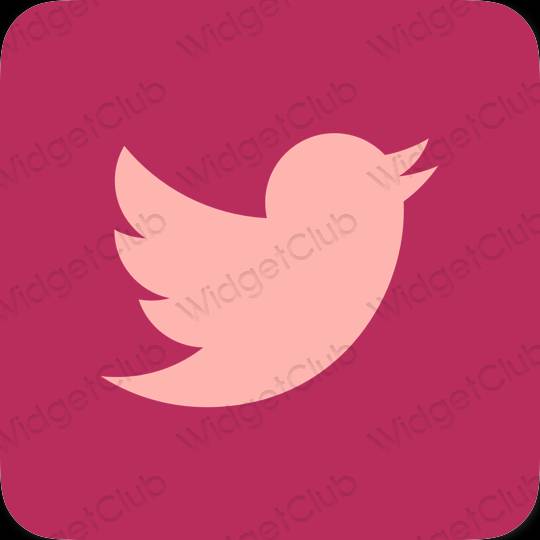 Aesthetic neon pink Twitter app icons