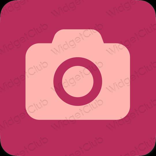 Aesthetic neon pink Camera app icons