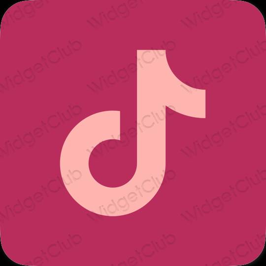 زیبایی شناسی صورتی نئونی TikTok آیکون های برنامه