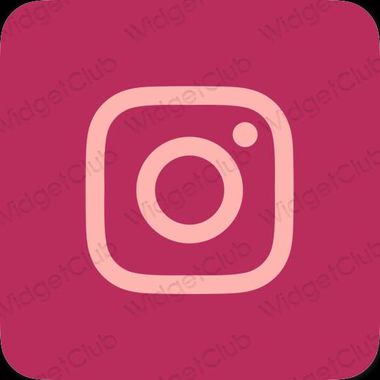 Aesthetic neon pink Instagram app icons