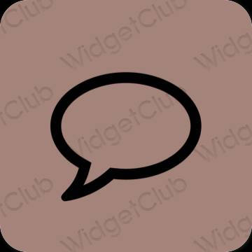 Estético marrón Messages iconos de aplicaciones