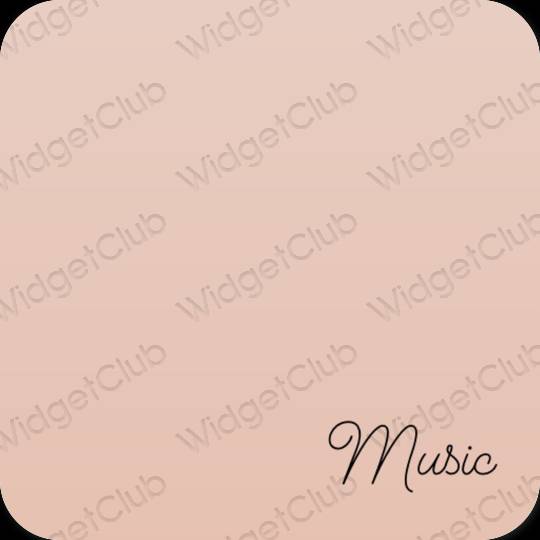 Estetické béžová Music ikony aplikácií