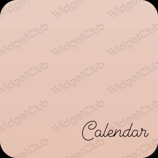 Estetické béžová Calendar ikony aplikácií