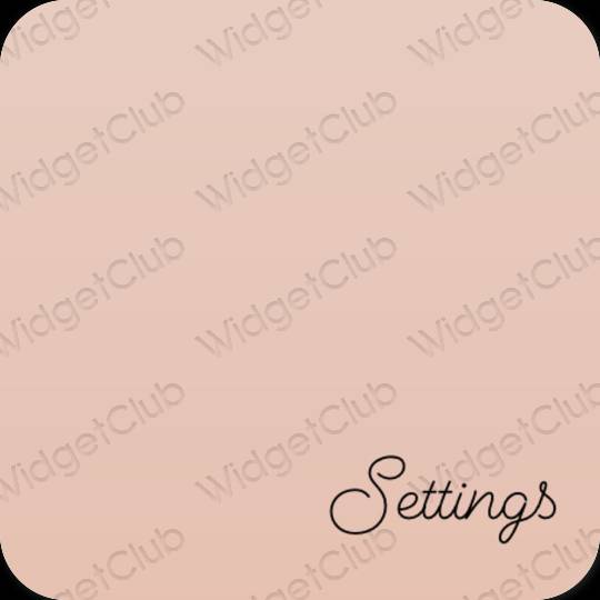 Estetické béžová Settings ikony aplikácií