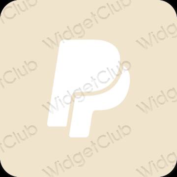 Aesthetic beige Paypal app icons