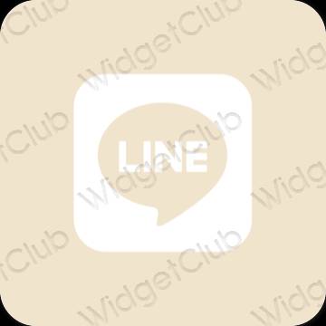 Aesthetic beige LINE app icons