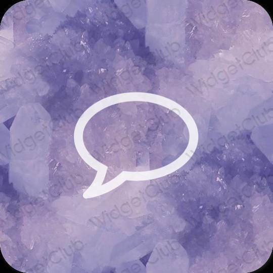 Αισθητικός παστέλ μπλε Messages εικονίδια εφαρμογών
