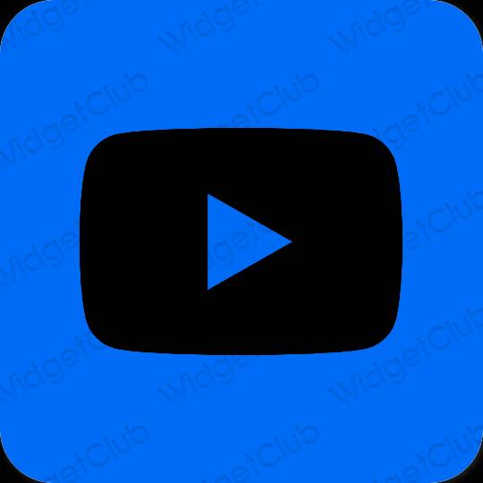 אֶסתֵטִי כחול ניאון Youtube סמלי אפליקציה