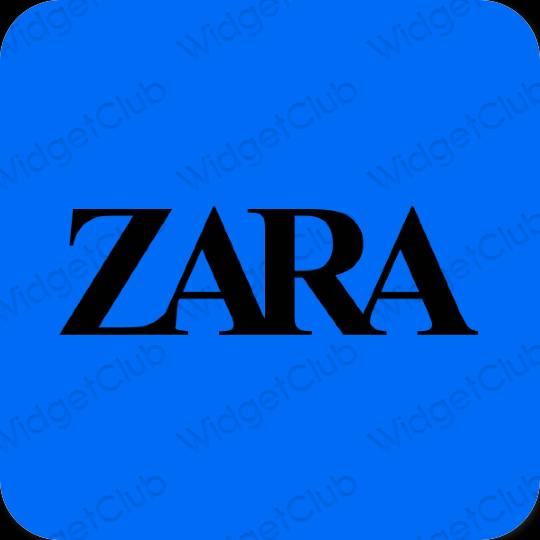 эстетический неоновый синий ZARA значки приложений