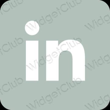 Estetické zelená Linkedin ikony aplikácií
