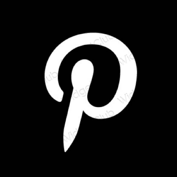 審美的 黑色的 Pinterest 應用程序圖標