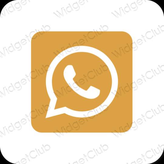 Estetické oranžová WhatsApp ikony aplikácií