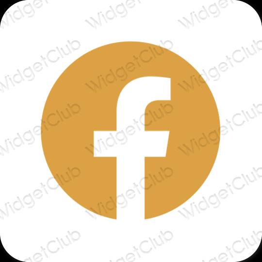 Естетичен оранжево Facebook икони на приложения