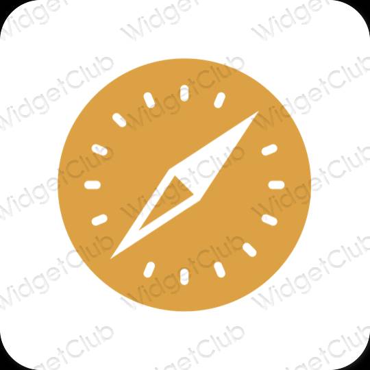 Esthétique orange Safari icônes d'application