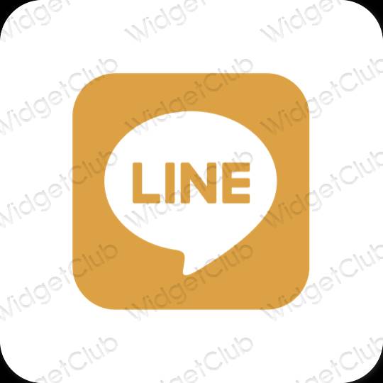 Esztétika narancssárga LINE alkalmazás ikonok