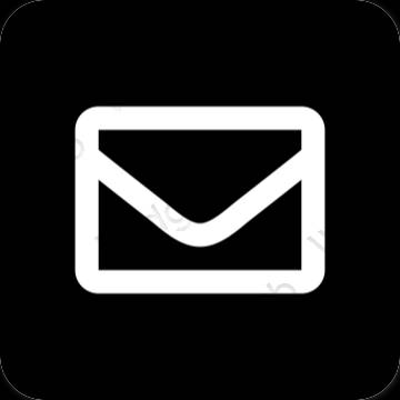 Estetsko Črna Gmail ikone aplikacij