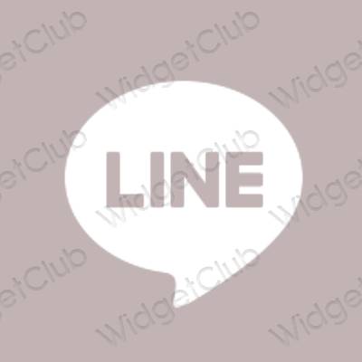 Estetyka pastelowy róż LINE ikony aplikacji