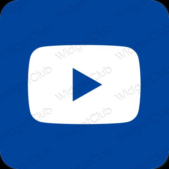 Stijlvol blauw Youtube app-pictogrammen