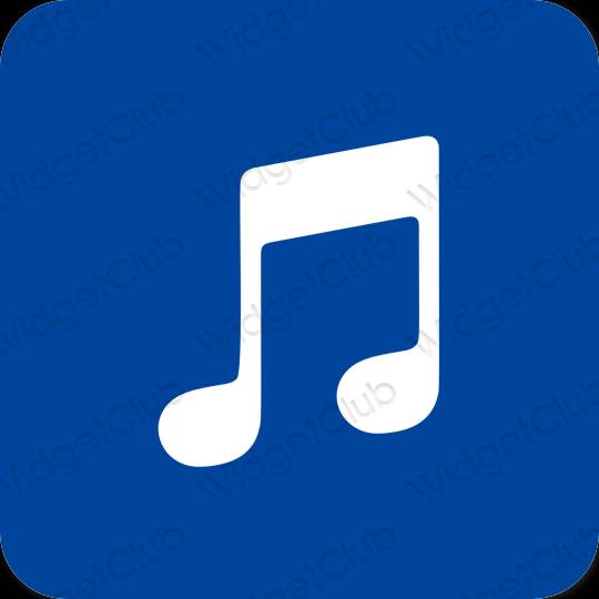 Estetic albastru Apple Music pictogramele aplicației