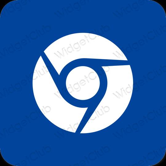 Estetisk blå Chrome app ikoner