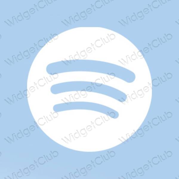 Estetsko pastelno modra Music ikone aplikacij