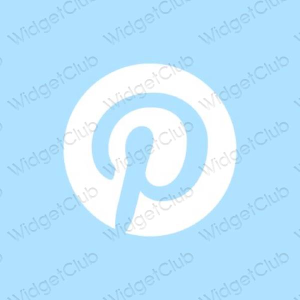 Estetic albastru pastel Pinterest pictogramele aplicației