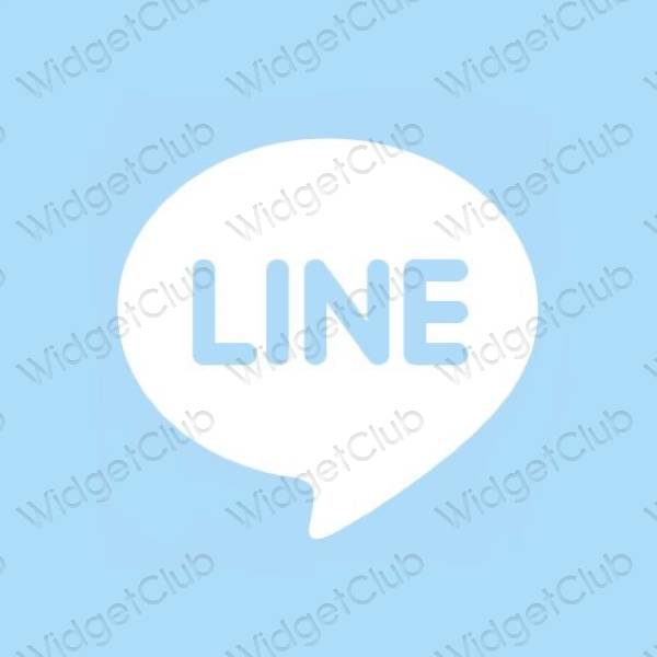 Esthétique bleu pastel LINE icônes d'application