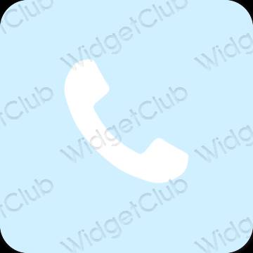 សោភ័ណ ពណ៌ខៀវ pastel Phone រូបតំណាងកម្មវិធី