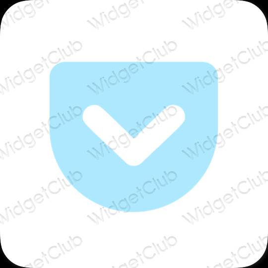 Aesthetic pastel blue Pocket app icons