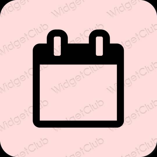 Estetis merah muda pastel Calendar ikon aplikasi
