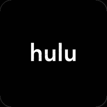 미적인 검은색 hulu 앱 아이콘