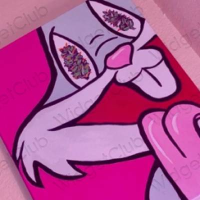 Esteettinen neon pinkki Instagram sovelluskuvakkeet