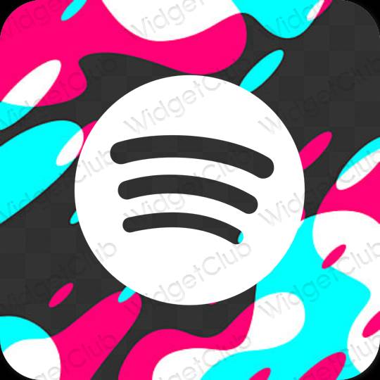 Thẩm mỹ neon màu hồng Spotify biểu tượng ứng dụng