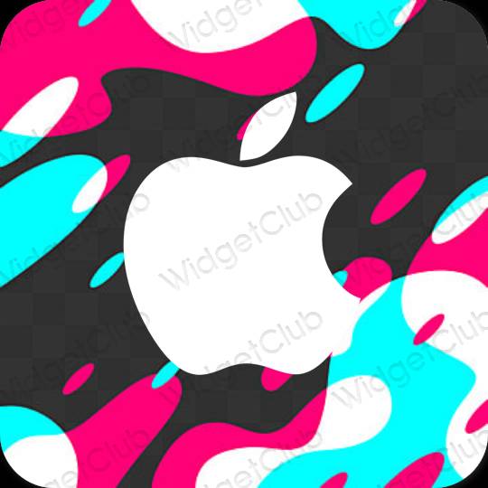 Estetik neon merah jambu Apple Store ikon aplikasi