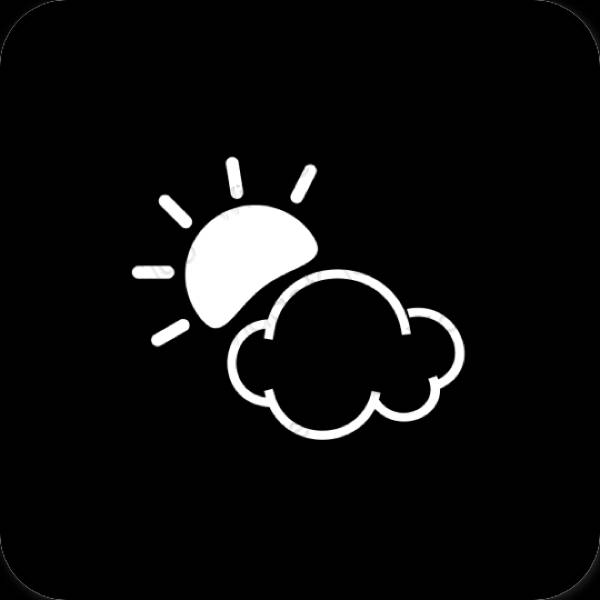 Естетски црн Weather иконе апликација