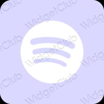 Aesthetic pastel blue Spotify app icons