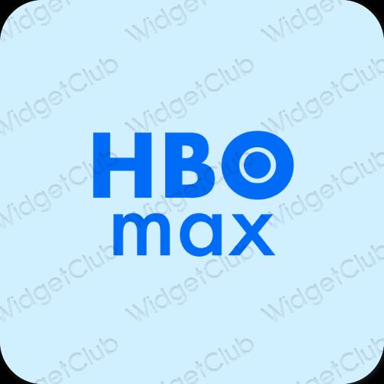 زیبایی شناسی آبی پاستلی HBO MAX آیکون های برنامه