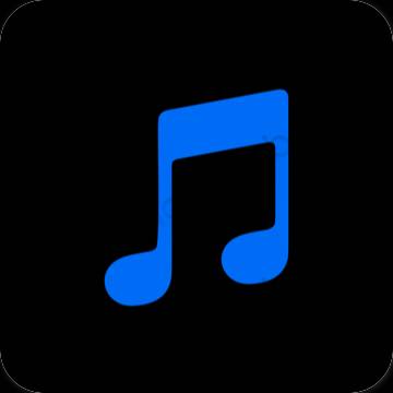 Estético negro Apple Music iconos de aplicaciones