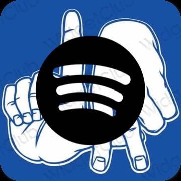 Estetico blu Spotify icone dell'app