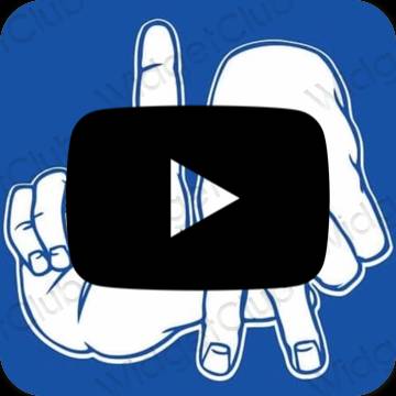 Ästhetisch blau Youtube App-Symbole