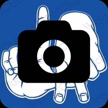 Estético azul Camera iconos de aplicaciones