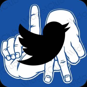 Stijlvol blauw Twitter app-pictogrammen